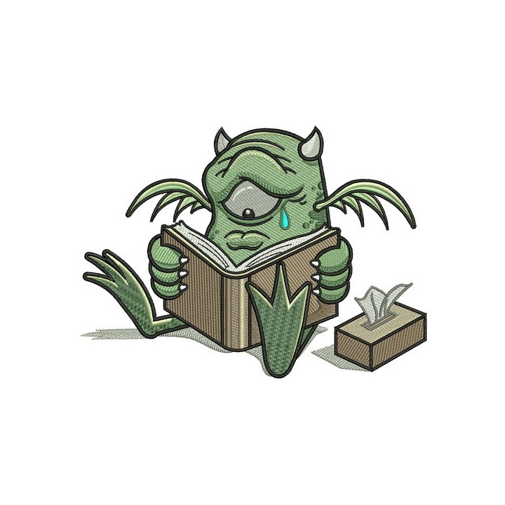 Sad book embroidery design - Embroidery Design