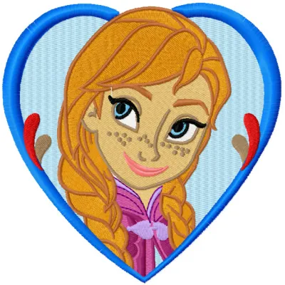 Frozen heart frame embroidery design showcasing intricate patterns perfect for winter-themed projects.