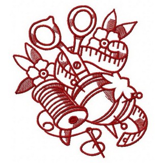 Sewing kit 2 embroidery design - Embroidery Design