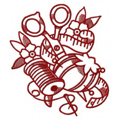 Sewing kit 2 embroidery design featuring intricate stitching patterns for crafting enthusiasts.