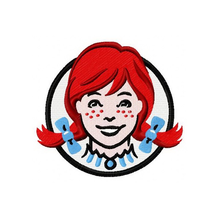 Wendy's logo 2 embroidery design - Embroidery Design