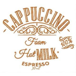 Cappuccino word embroidery design - Embroidery Design