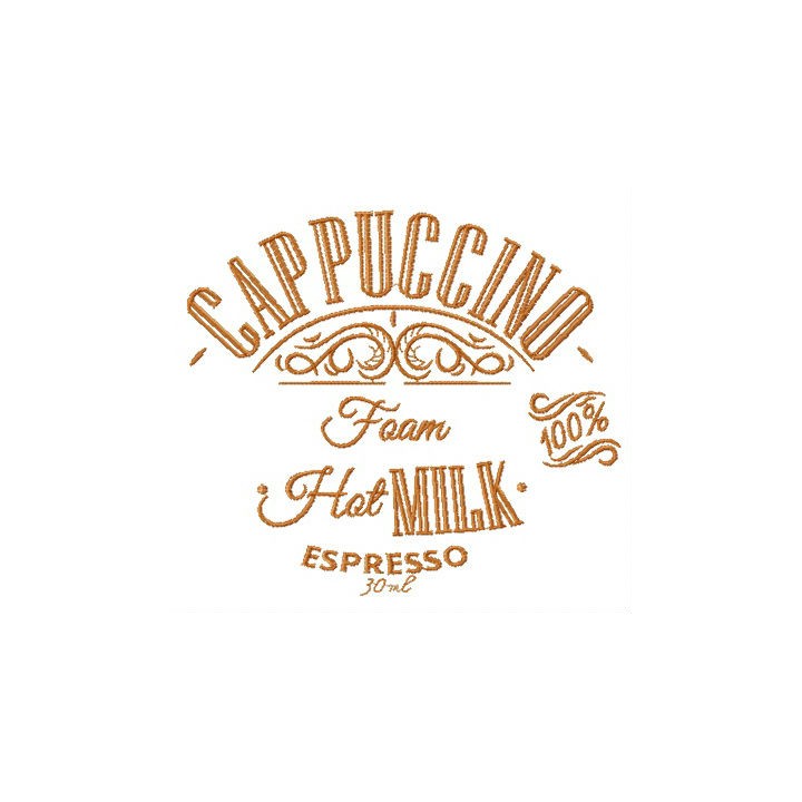 Cappuccino word embroidery design - Embroidery Design