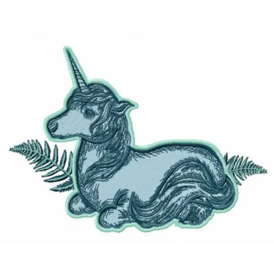 Naive unicorn embroidery design showcasing a whimsical unicorn motif, perfect for various fabric projects.