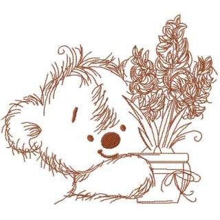 Teddy bear my flower embroidery design - Embroidery Design