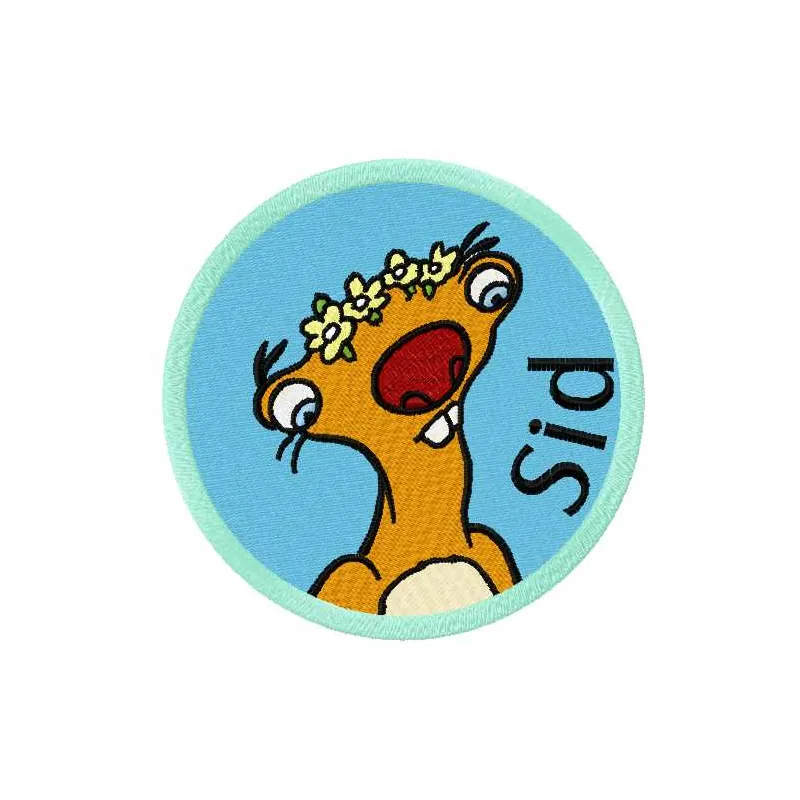 Sid 4 embroidery design featuring a playful Ice Age character, perfect for stitching on t-shirts or hoodies.