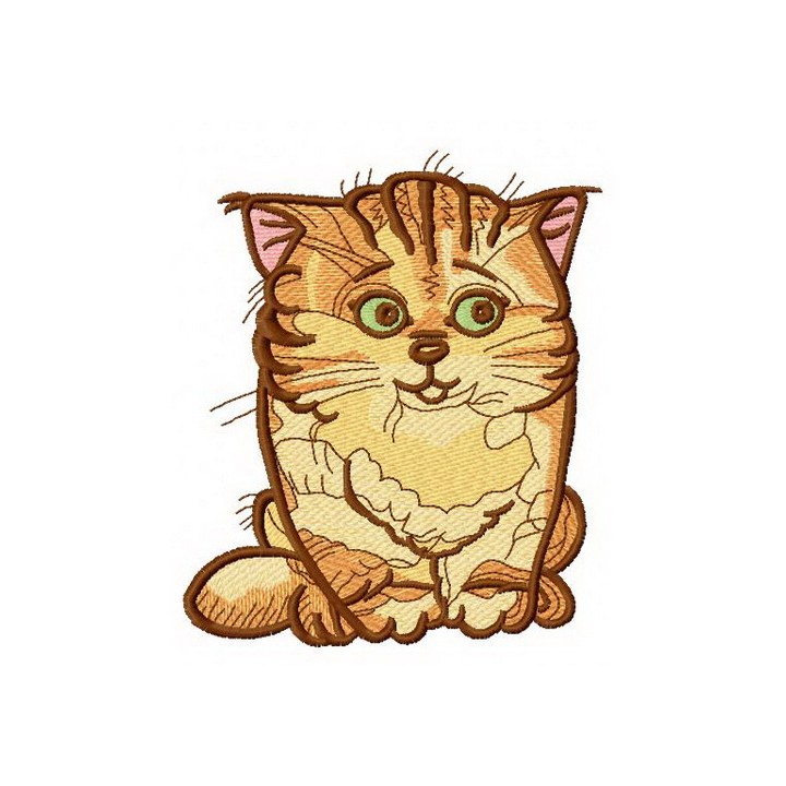 Confused cat embroidery design - Embroidery Design