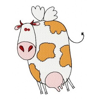 Winged cow 2 embroidery design - Embroidery Design