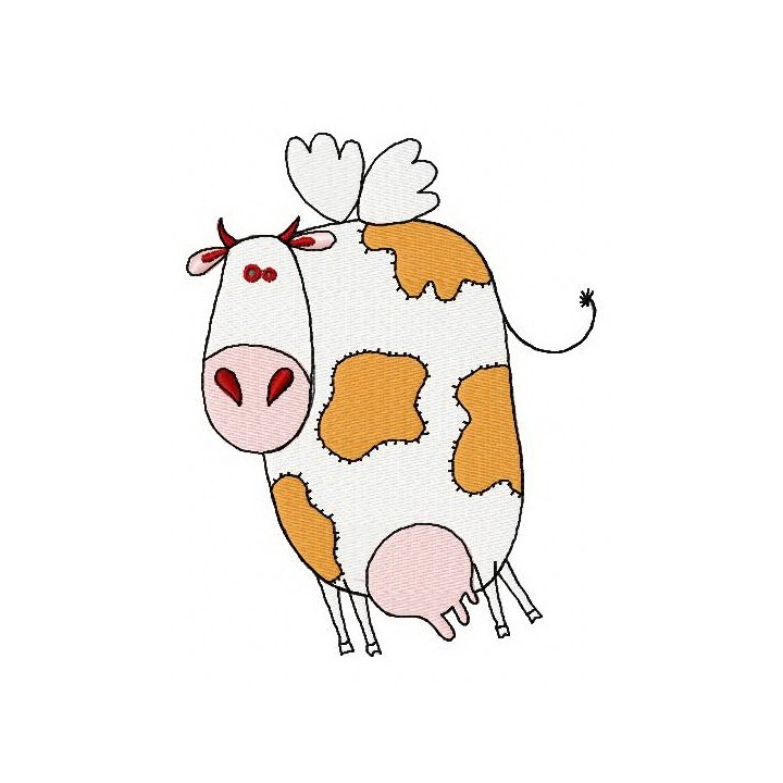 Winged cow 2 embroidery design - Embroidery Design