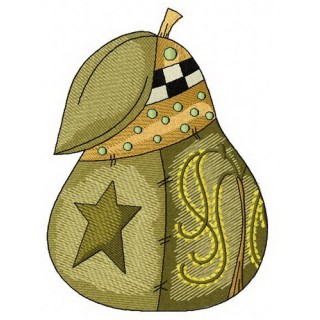 Pear embroidery design - Embroidery Design