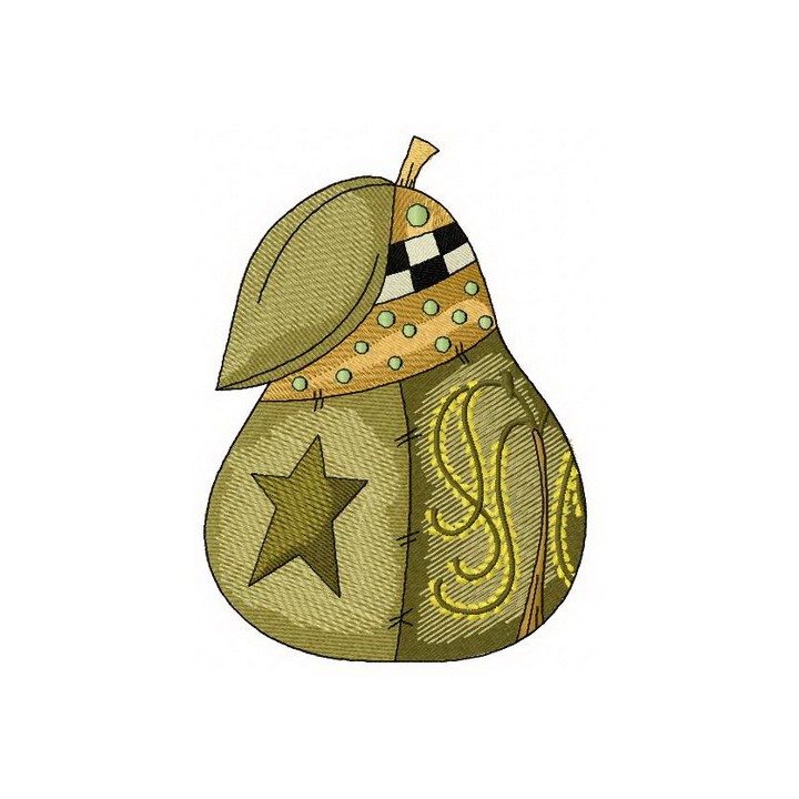 Pear embroidery design - Embroidery Design