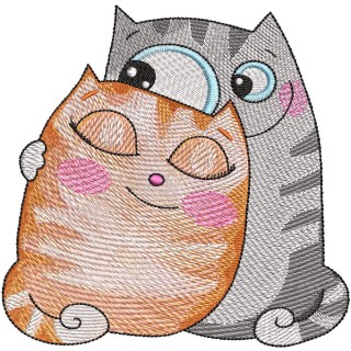 Cat's love family embroidery design - Embroidery Design