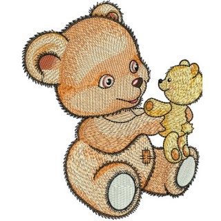 Teddy bear with teddy bear embroidery design - Embroidery Design