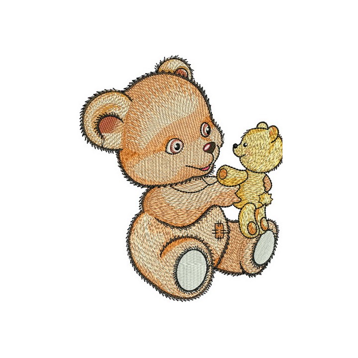 Teddy bear with teddy bear embroidery design - Embroidery Design