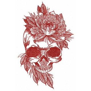 Postmortem flower decoration embroidery design - Embroidery Design