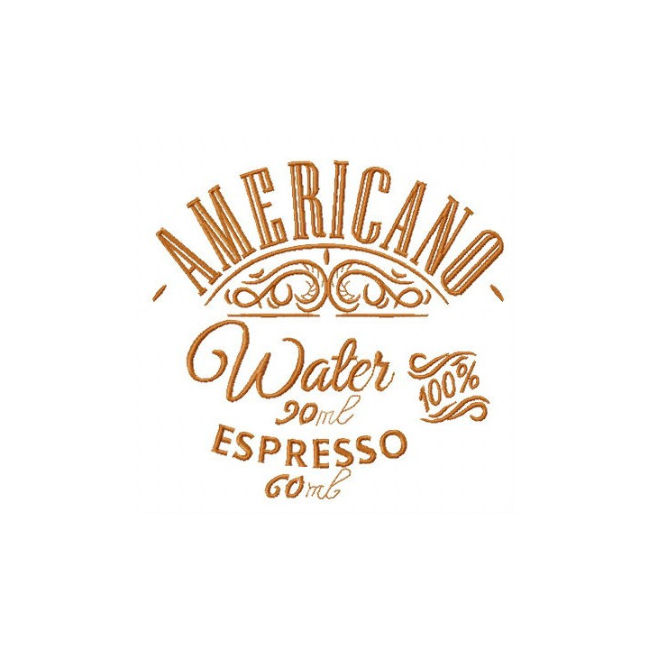 Simple americano embroidery design - Embroidery Design