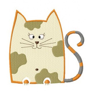 Spotty cat embroidery design - Embroidery Design