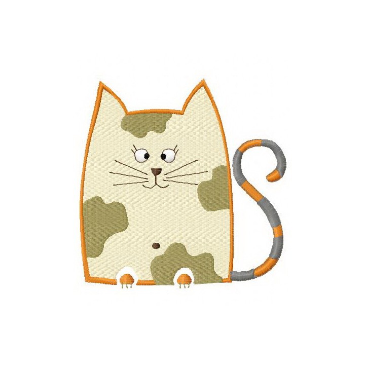 Spotty cat embroidery design - Embroidery Design
