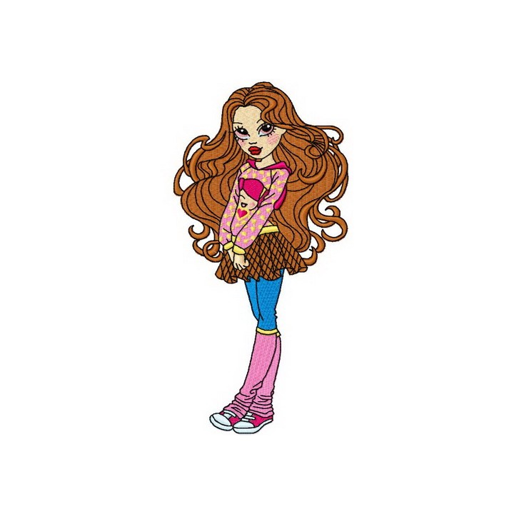 Schoolgirl 3 embroidery design - Embroidery Design