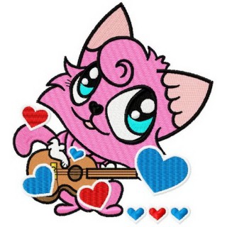 Playing the guitar embroidery design - Embroidery Design