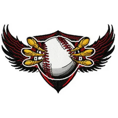 Claws embroidery design showcasing intricate stitching patterns for baseball-themed projects.