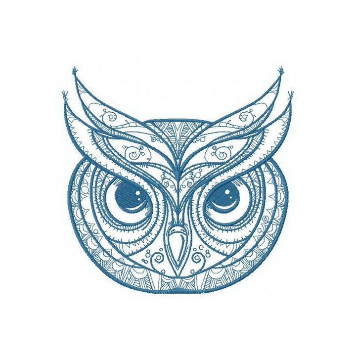 Serious owl 2 embroidery design - Embroidery Design
