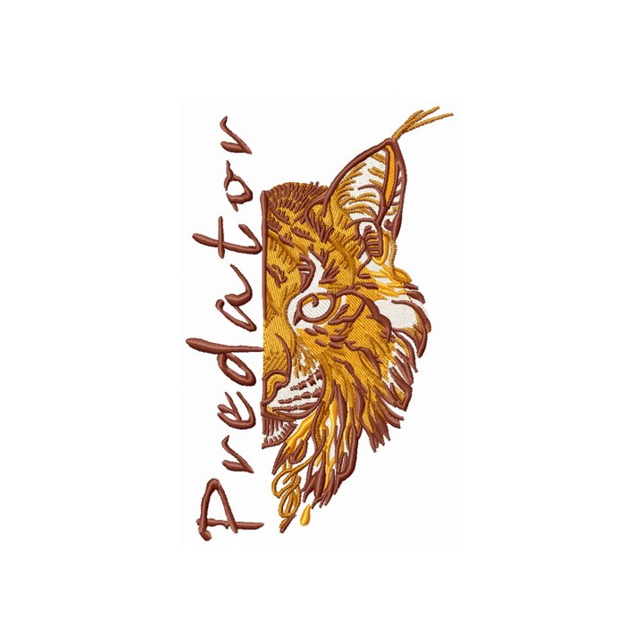 Lynx predator embroidery design - Embroidery Design
