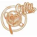 Preview of the Always Hot Coffee 3 embroidery design, showcasing a fun coffee-themed stitched motif.