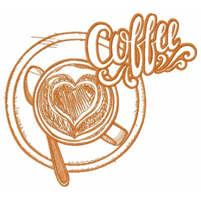 Preview of the Always Hot Coffee 3 embroidery design, showcasing a fun coffee-themed stitched motif.