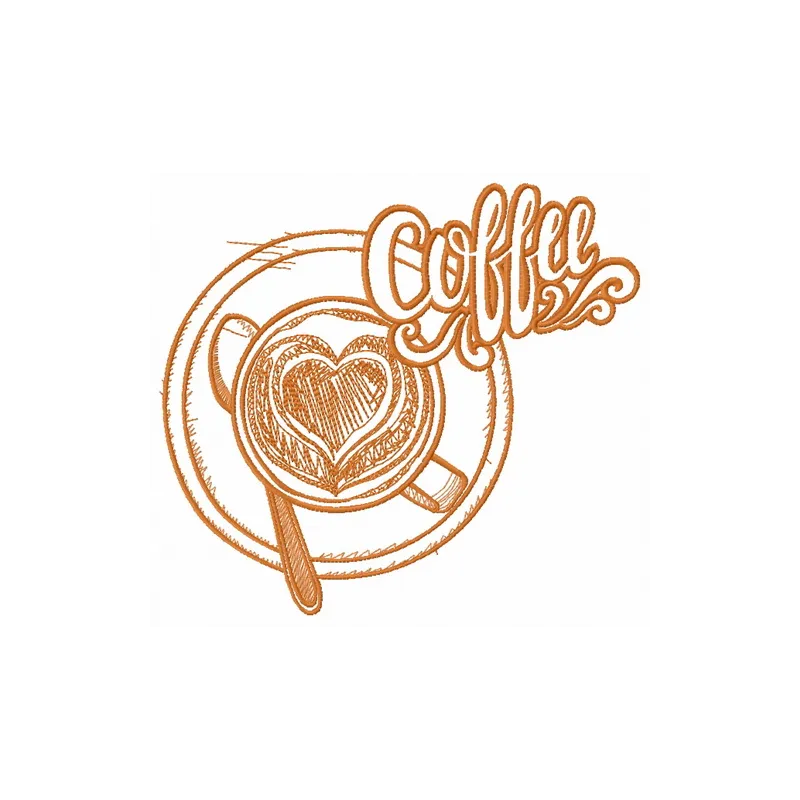 Preview of the Always Hot Coffee 3 embroidery design, showcasing a fun coffee-themed stitched motif.
