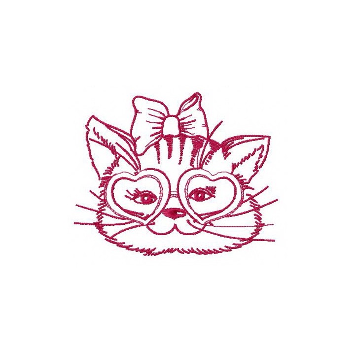 Stylish kitten 2 embroidery design - Embroidery Design