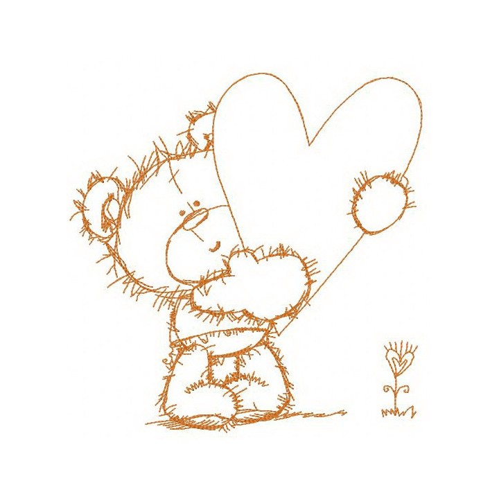 Bear with heart 2 embroidery design - Embroidery Design