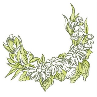 Composition with spring flowers embroidery design - Embroidery Design