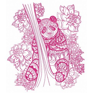 Mosaic panda embroidery design - Embroidery Design