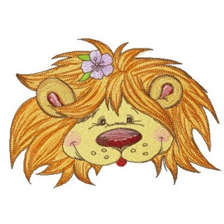 Lion teases embroidery design - Embroidery Design