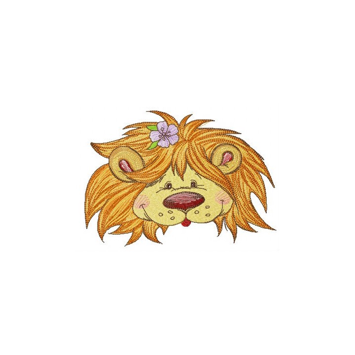 Lion teases embroidery design - Embroidery Design