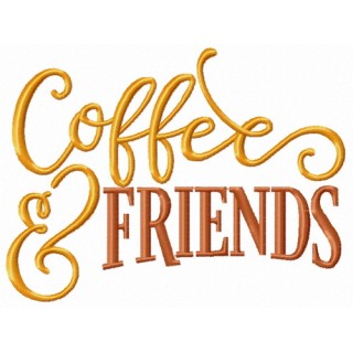 Coffee and friends embroidery design - Embroidery Design