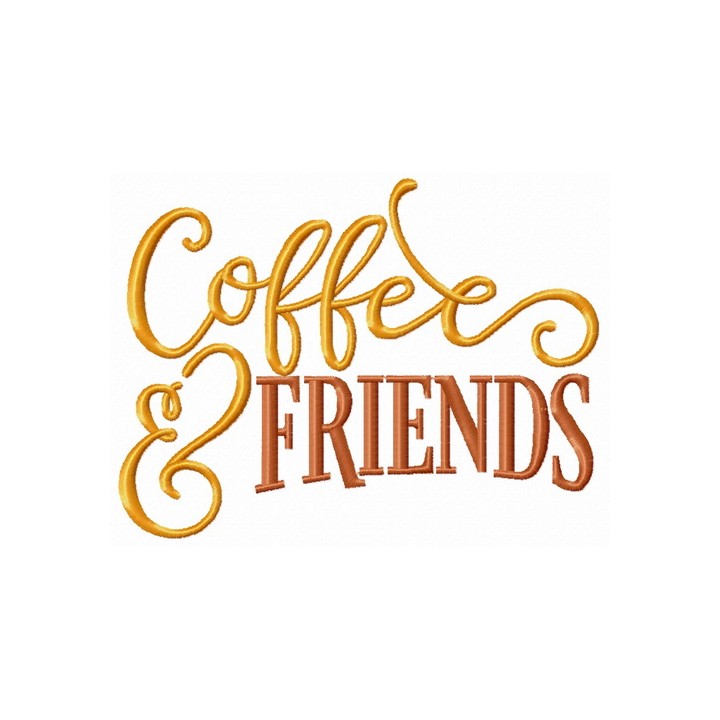 Coffee and friends embroidery design - Embroidery Design