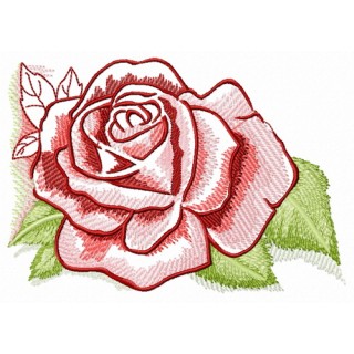 Pink and red rose embroidery design - Embroidery Design