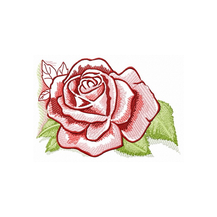 Pink and red rose embroidery design - Embroidery Design