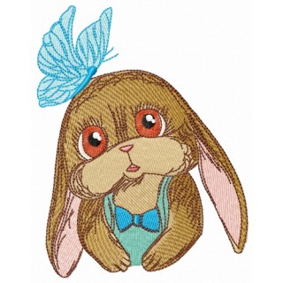 Bewildered bunny embroidery design - Embroidery Design