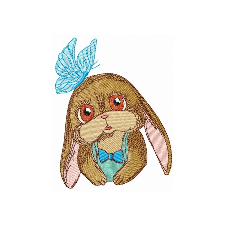 Bewildered bunny embroidery design - Embroidery Design