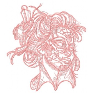 Girl with tattoes on face embroidery design - Embroidery Design