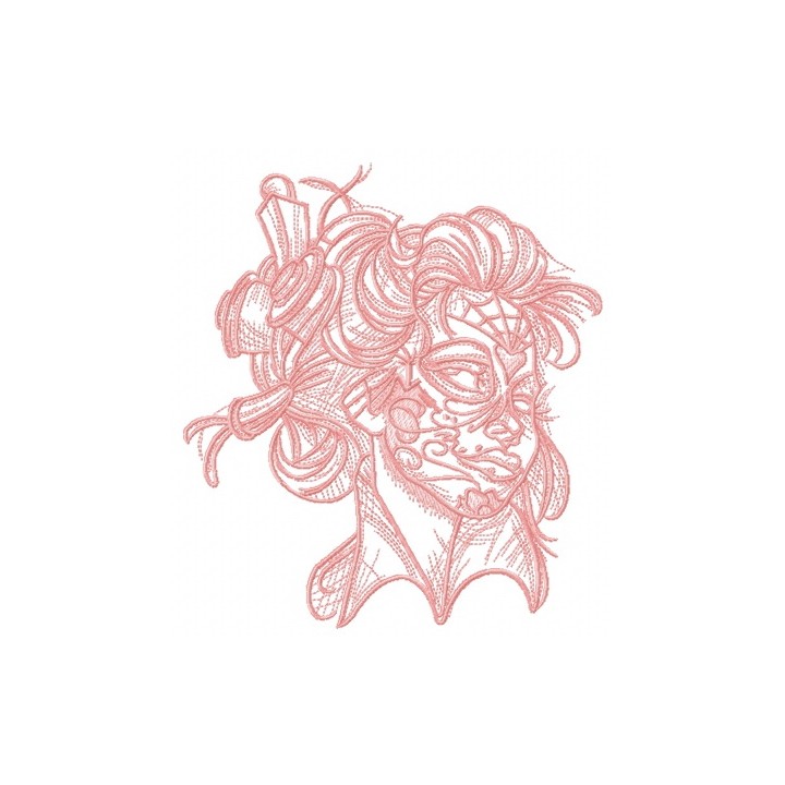 Girl with tattoes on face embroidery design - Embroidery Design