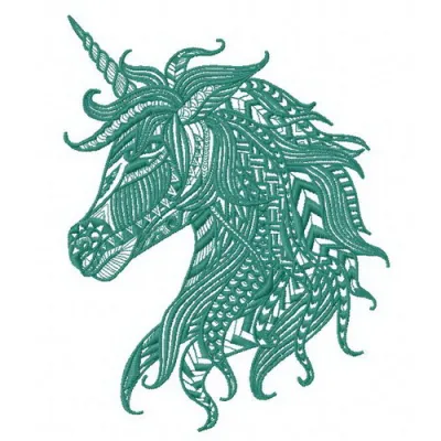 Mosaic unicorn 2 embroidery design preview showcasing a vibrant and intricate unicorn motif for creative stitching.