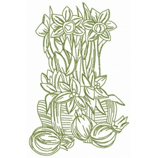 Spring bouquet from granny embroidery design - Embroidery Design