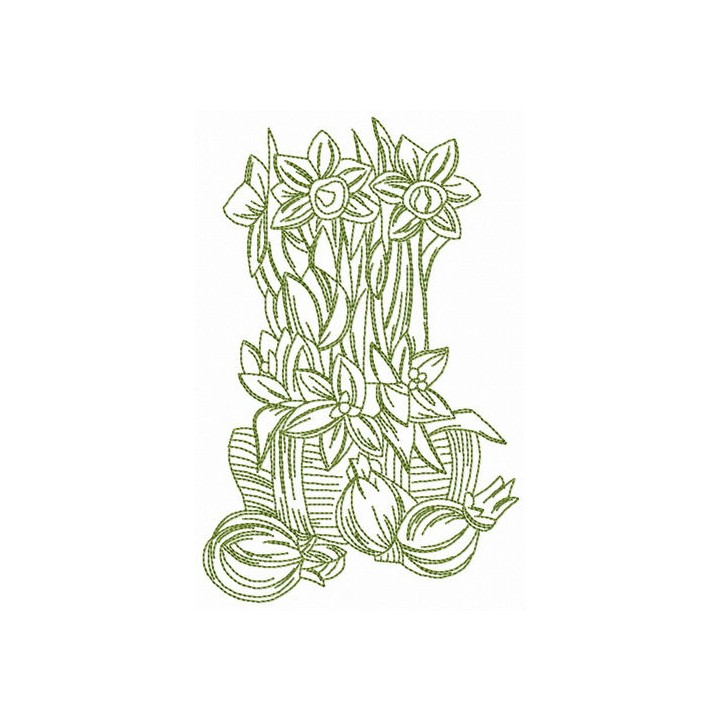 Spring bouquet from granny embroidery design - Embroidery Design