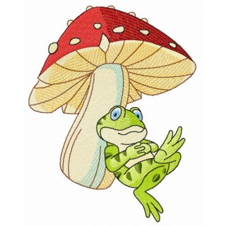 Siesta under mushroom embroidery design - Embroidery Design