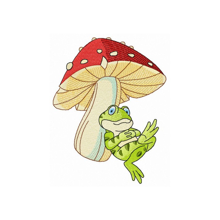 Siesta under mushroom embroidery design - Embroidery Design