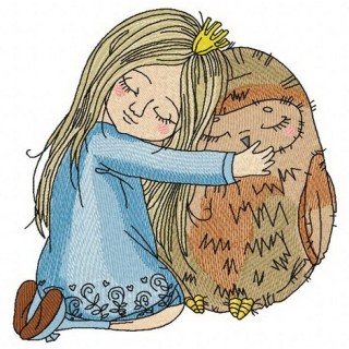 Friendship with owl 2 embroidery design - Embroidery Design